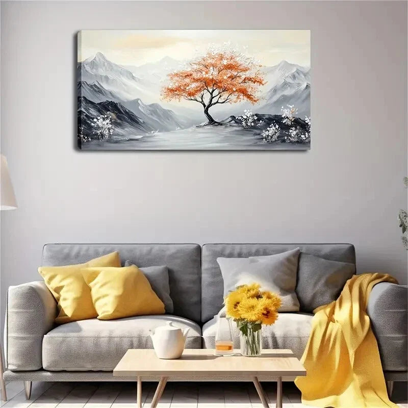 Black Gray Mountain Landscape Wall Art Canvas Office Home Room Framed 120x60cm