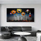 Vibrant Abstract Graffiti Wall Art Canvas Office Home Room Framed 80x45cm