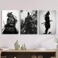 3pcs Japanese samurai abstract poster,, Metal Print Ready to Hang Art