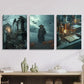 3pcs The angel cemetery, the weird scarecrow  Metal Print Ready to Hang Art