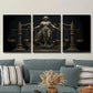 3pcs Goddess holding scales symbolizing law Metal Print Ready to Hang Art