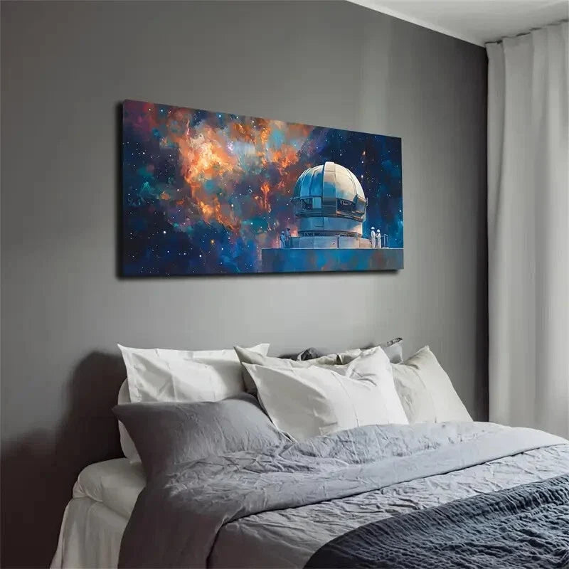 Scene of An Observatory Wall Art Canvas Office Home Room Framed 120x60cm