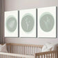 3pcs White & Mint Green Line Accents Wall Art Set Canvas Framed 40x60cm - High Quality Print 100% Australian Made Wall Canvas Ready to Hang