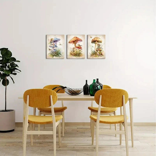3pcs  Butterflies, And a Fairytale Theme  Metal Print Ready to Hang Art