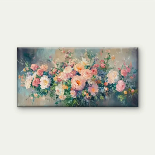 Flower A Vase Floral Wall Art Canvas Office Home Room Framed 80x45cm