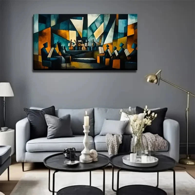 Abstract People Perfect Wall Art Canvas Office Home Room Framed 80x45cm