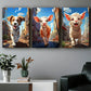 3pcs Whimsical Animal Blue Sky White Clouds Metal Print Ready to Hang Art