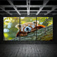 3pcs Red Panda Sleeping on Tree Branch Metal Print Ready to Hang Art
