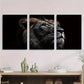 3pcs Majestic Lion Black & White Animal Metal Print Ready to Hang Art