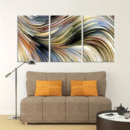 3pcs Gorgeous Petard Lines Design Colourfully Metal Print Ready to Hang Art