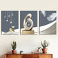 3pcs Simple modern abstract geometric sculpture  Wall Art Set Canvas Framed 40x60cm - High Quality Print 100% Australian Made Wall Canvas Ready to Hang