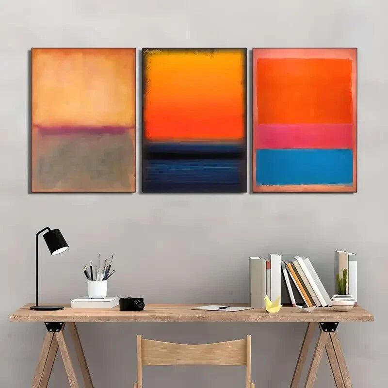 3pcs Abstract Poster Colorful Art Contemporary Metal Print Ready to Hang Art