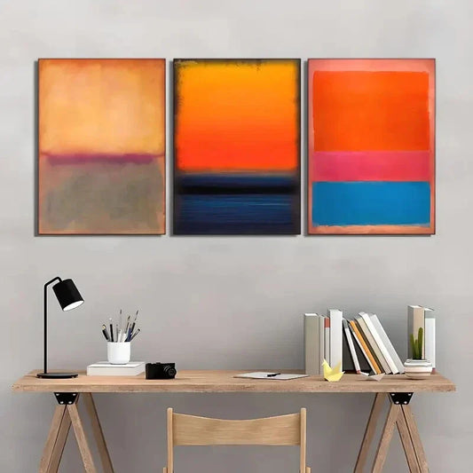 3pcs Abstract Poster Colorful Art Contemporary Metal Print Ready to Hang Art