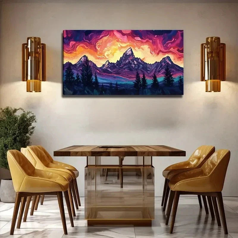 Modern Mountain Perfect Wall Art Canvas Office Home Room Framed 120x60cm
