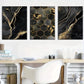 3pcs Abstract Modern Fashion Geometric Art Metal Print Ready to Hang Art