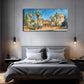 Vibrant Tropical Desert Town Wall Art Canvas Office Home Room Framed 120x60cm