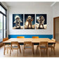 3pcs Funny Astronaut Cats on Moon Metal Print Ready to Hang Art