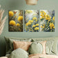 3pcs Butterflies on Yellow Flowers Design Metal Print Ready to Hang Art