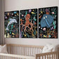 3pcs Dolphin Octopus Stingray Underwater Wall Art Set Canvas Framed 40x60cm - High Quality Print 100% Australian Made Wall Canvas Ready to Hang