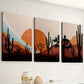 3pcs abstract landscape art, cartoon cactus  Wall Art Set Canvas Framed 40x60cm - High Quality Print 100% Australian Made Wall Canvas Ready to Hang