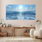 Serene Beach Blue Ocean Wall Art wall canvas office home room framed 120x60cm