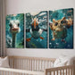 3pcs Ostrich Atlantic Puffin & Owl Underwater Wall Art Set Canvas Framed 40x60cm - High Quality Print 100% Australian Made Wall Canvas Ready to Hang