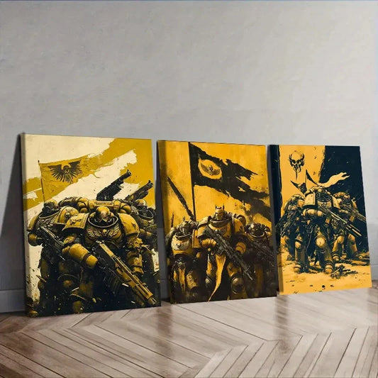 3pcs  Soldiers on the planet Wall Art Set Canvas Framed 40x60cm - High Quality Print 100% Australian Made Wall Canvas Ready to Hang