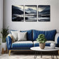 3pcs Black and White Background, Mountain Wall Art Set Canvas Framed 40x60cm - High Quality Print 100% Australian Made Wall Canvas Ready to Hang