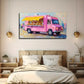 Flat Pink Store Car Suitable Wall Art Canvas Office Home Room Framed 120x60cm
