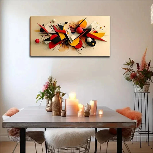 Modern Geometric Shapes Wall Art Canvas Office Home Room Framed 120x60cm