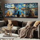 3pcs Cats Gazing at Night Starry Sky Wall Art Set Canvas Framed 40x60cm - High Quality Print 100% Australian Made Wall Canvas Ready to Hang