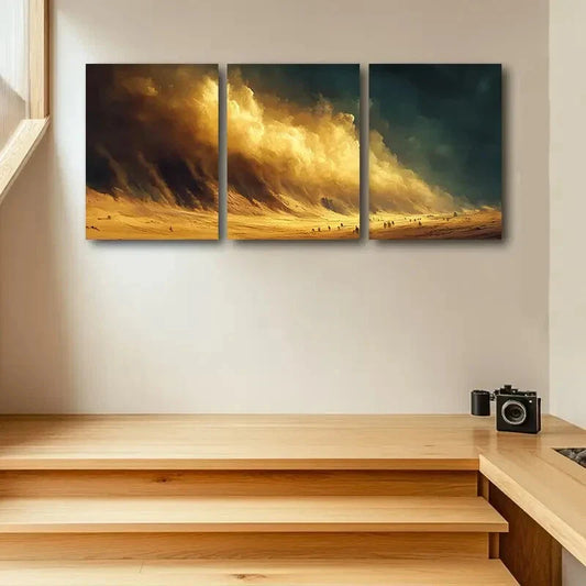 3pcs Sandstorm Hits Design Metal Print Ready to Hang Art