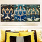 3pcs Elegant Blue & White Floral Design Metal Print Ready to Hang Art