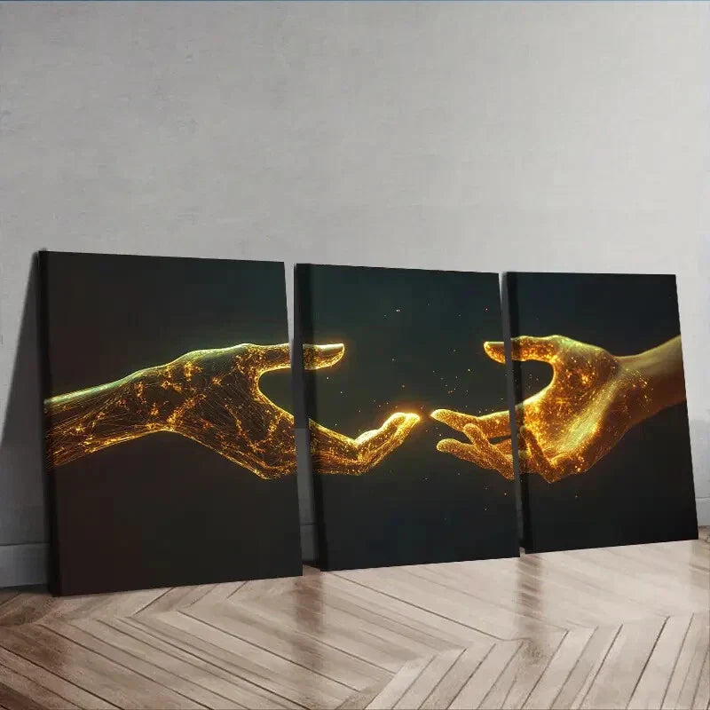 3pcs  Mechanical hand  Wall Art Set Canvas Framed 40x60cm - High Quality Print 100% Australian Made Wall Canvas Ready to Hang