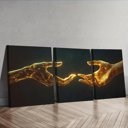 3pcs  Mechanical hand  Wall Art Set Canvas Framed 40x60cm - High Quality Print 100% Australian Made Wall Canvas Ready to Hang