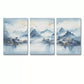 3pcs Modern Blue Abstract Mountain Murals Wall Art Set Canvas Framed 40x60cm - High Quality Print 100% Australian Made Wall Canvas Ready to Hang