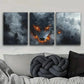 3pcs A White Wolf with Fiery Eyes Perfect Wall Art Set Canvas Framed 40x60cm - High Quality Print 100% Australian Made Wall Canvas Ready to Hang