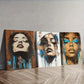 3pcs Graffiti style portrait of a girl Wall Art Set Canvas Framed 40x60cm - High Quality Print 100% Australian Made Wall Canvas Ready to Hang
