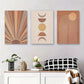 3pcs Abstract Geometric Warm Tones and Minimalist Metal Print Ready to Hang Art
