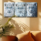 3pcs White Leopard with Blue Eyes Metal Print Ready to Hang Art