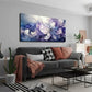 Unique Peacock Blue & White Wall Art Canvas Office Home Room Framed 120x60cm