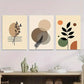 3pcs Modern Abstract Botanical Brown Metal Print Ready to Hang Art