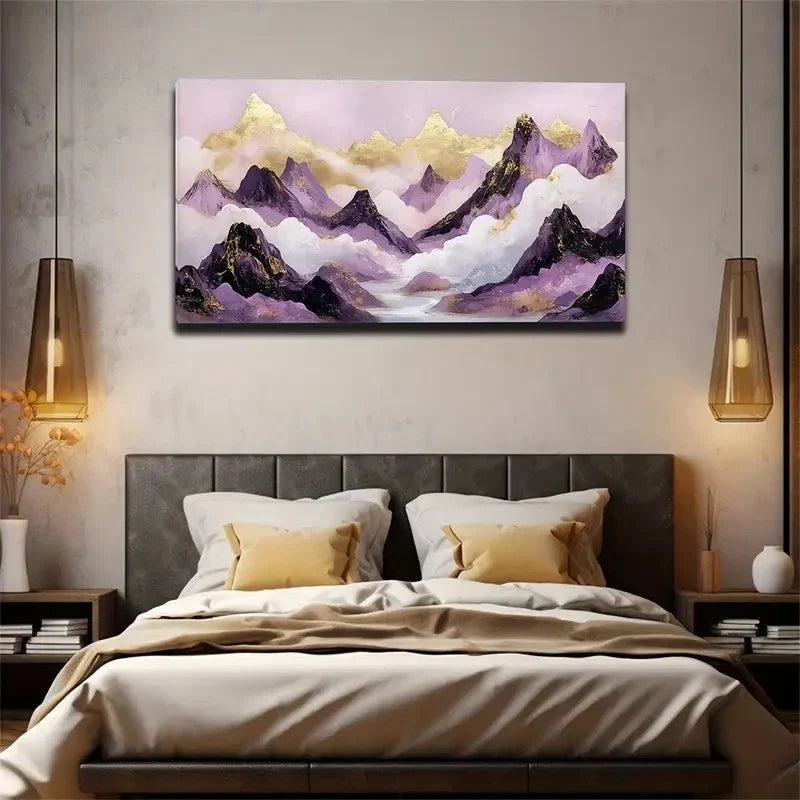 Serene Mountain Landscape Wall Art Canvas Office Home Room Framed 120x60cm