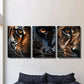 3pcs Ferocious animal face close-up eye art ,Metal Print Ready to Hang Art