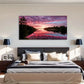 Serene Lake Reflection Purple Wall Art Canvas Office Home Room Framed 120x60cm
