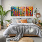 3pcs Magical Cartoon Bacteria Wall Art Set Canvas Framed 40x60cm - High Quality Print 100% Australian Made Wall Canvas Ready to Hang