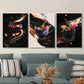 3pcs  Vibrant Cocktail & Wine Glass Designs, Metal Print Ready to Hang Art