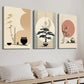 3pcs Vintage Potted Plants and Trees Wall Art Set Canvas Framed 40x60cm - High Quality Print 100% Australian Made Wall Canvas Ready to Hang