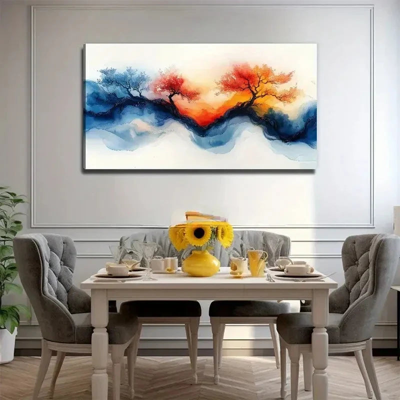 Abstract Tree Decor Perfect Wall Art Canvas Office Home Room Framed 120x60cm