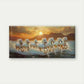 Galloping Horses Sunset Scene Wall Art Canvas Office Home Room Framed 80x45cm